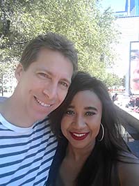 Josh and Jerene at Crown Fountain, Milliennium Park, Chicago