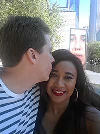 Josh and Jerene at Crown Fountain, Milliennium Park, Chicago